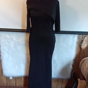 STYLEWE Black Asymmetrical Long Sleeve Sheath Dress